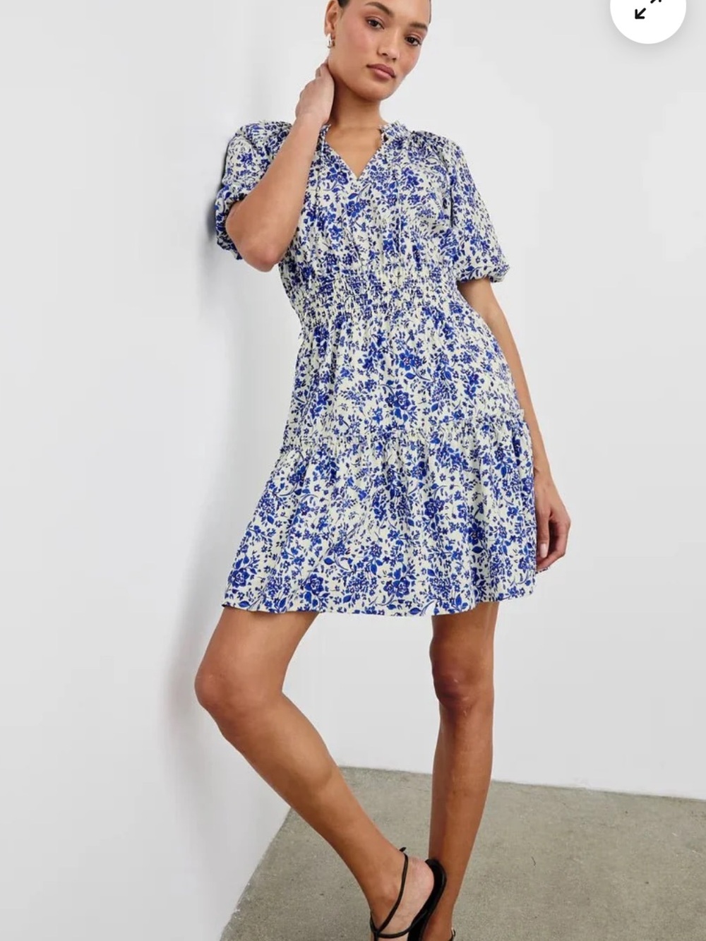 Rails Fiorella Chambray Floral Fiorella Dress in Blue, size large